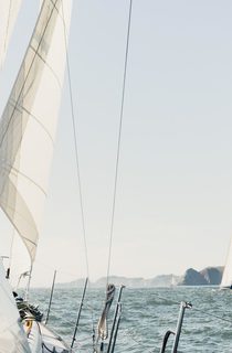 White sailboat on the ocean