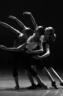 Three women ballet dancing