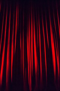 Red stage curtains