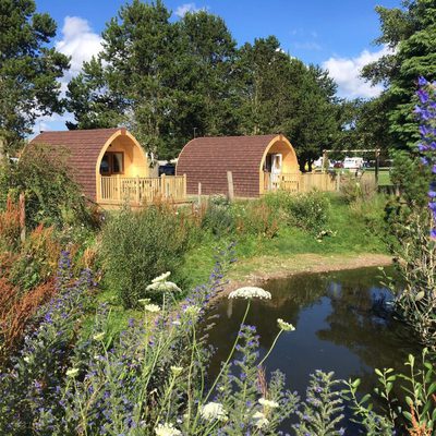 Camping Pods Deeside by Pond