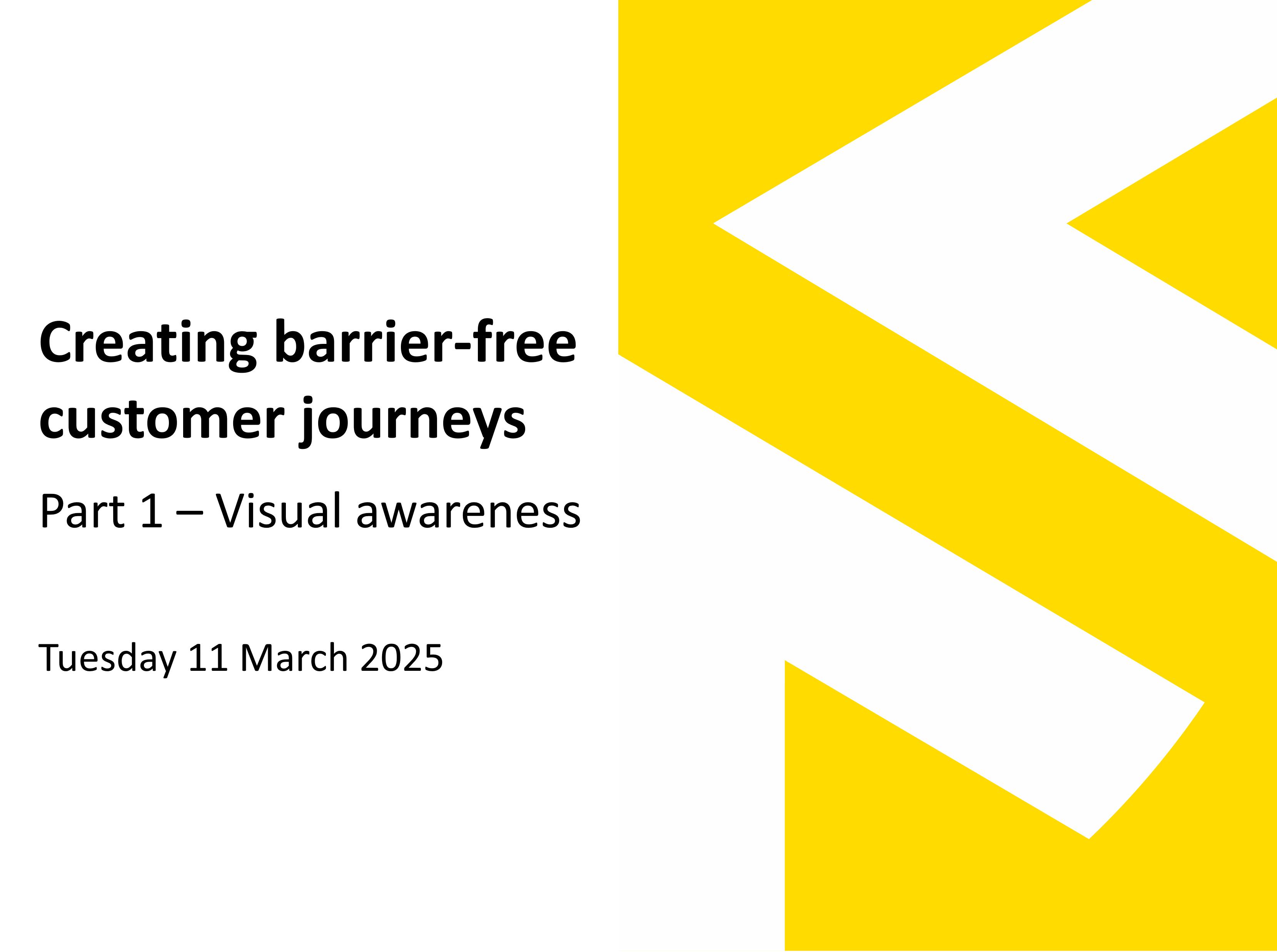 Creating Barrier-Free Customer Journeys Part 1 - Visual Awareness